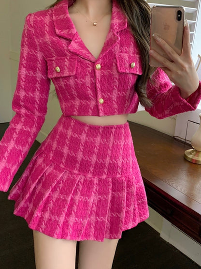 Vintage Tweed Jacket + Skirt Two Piece Set