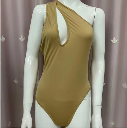 One Shoulder Sexy Bodycon Bodysuit