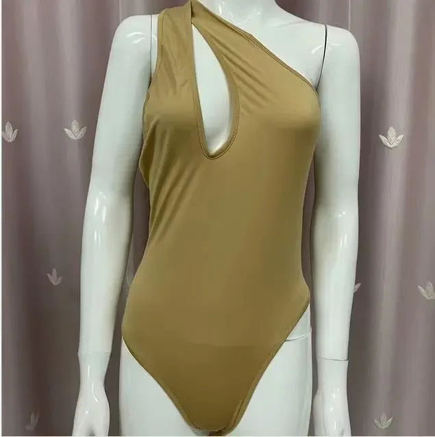 One Shoulder Sexy Bodycon Bodysuit