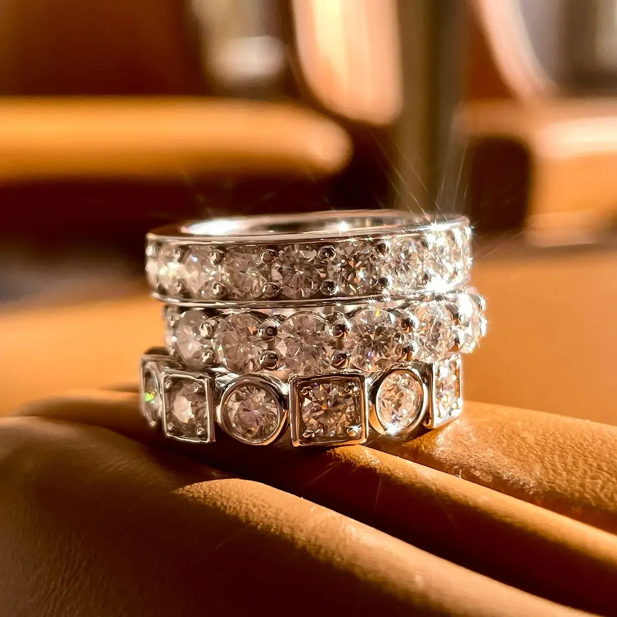 Girlfriend 3.5mm D Color 925 Silver Eternity Ring