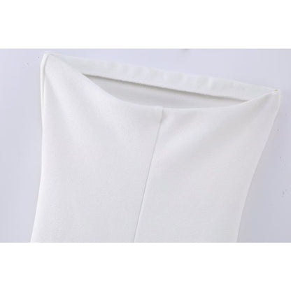 White Slim Midi Skim Dress