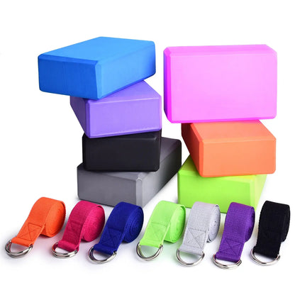Yoga Block 2 Pack with Yoga Strap