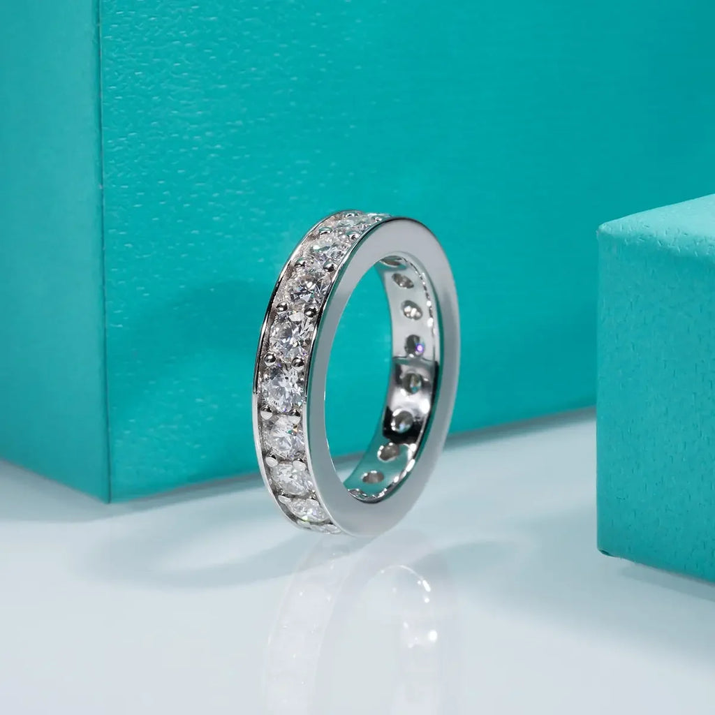 Girlfriend 3.5mm D Color 925 Silver Eternity Ring