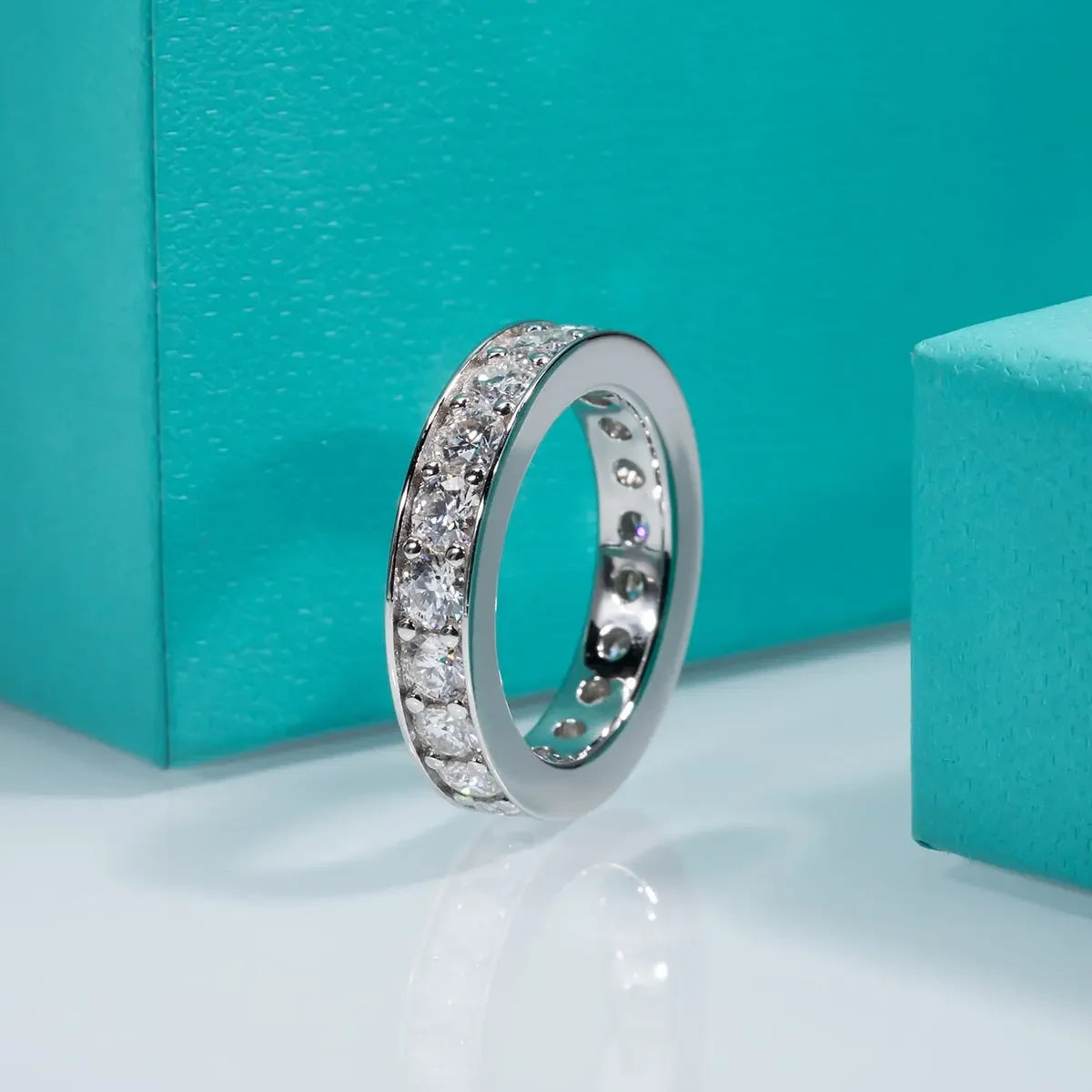 Girlfriend 3.5mm D Color 925 Silver Eternity Ring