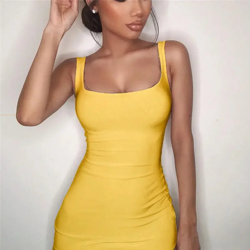 LUX Square Neck Mini Bodycon Dress