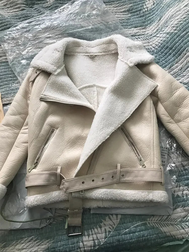 Soft Faux Leather Winter Jacket