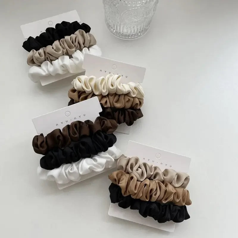Satin Hair Scrunchies 3Pcs/Set