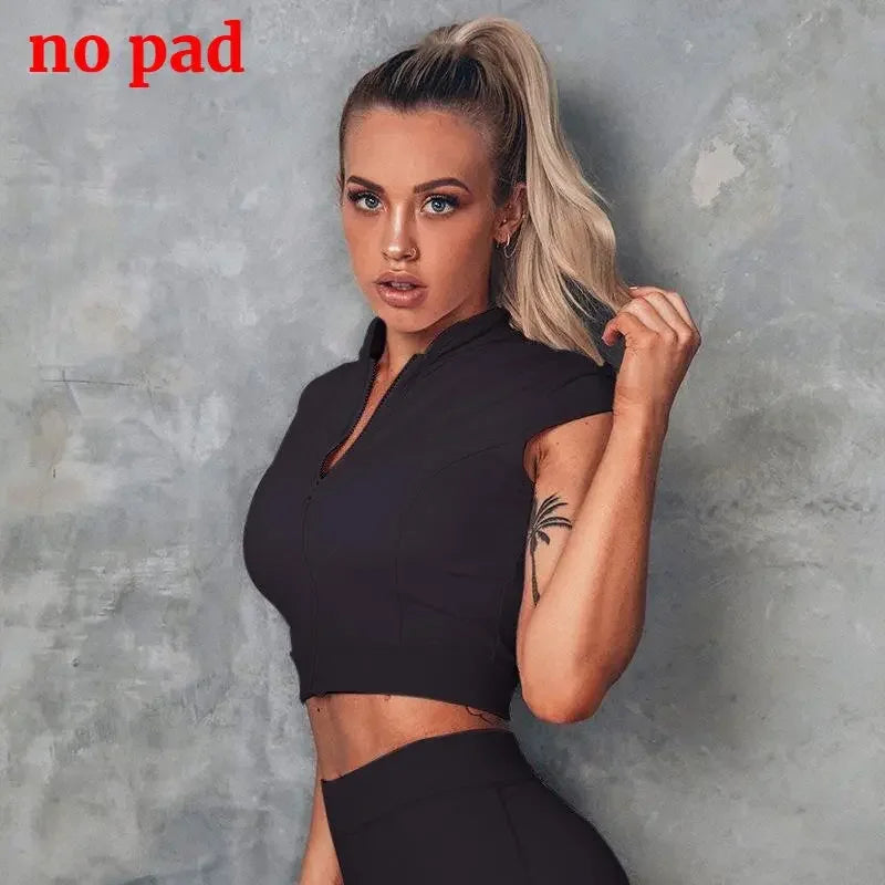 Yoga Top with Zipper Front - LUXLIFE BRANDS