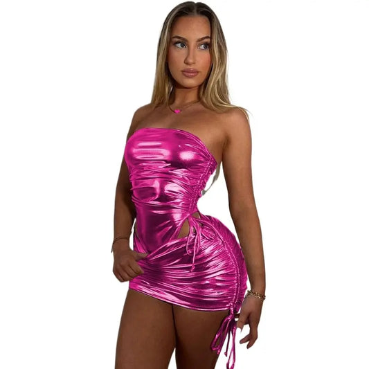Barbie Metallic Party Mini Dress