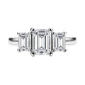 LUX 1.8ctw Emerald Cut D Color Moissanite Ring 18K Gold Plated 925 Sterling Silver