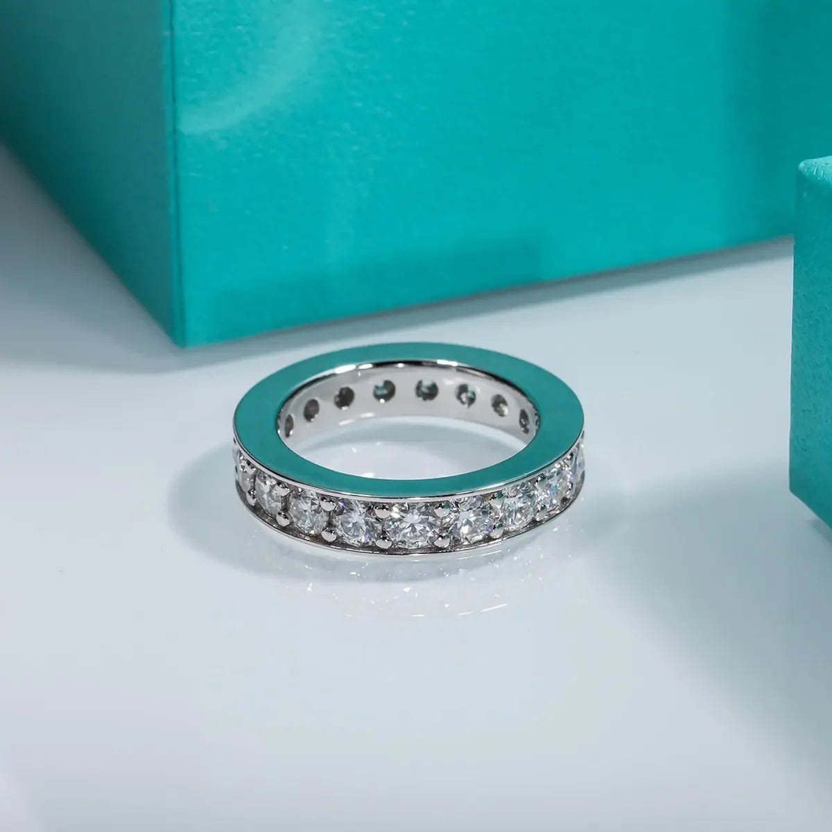Girlfriend 3.5mm D Color 925 Silver Eternity Ring