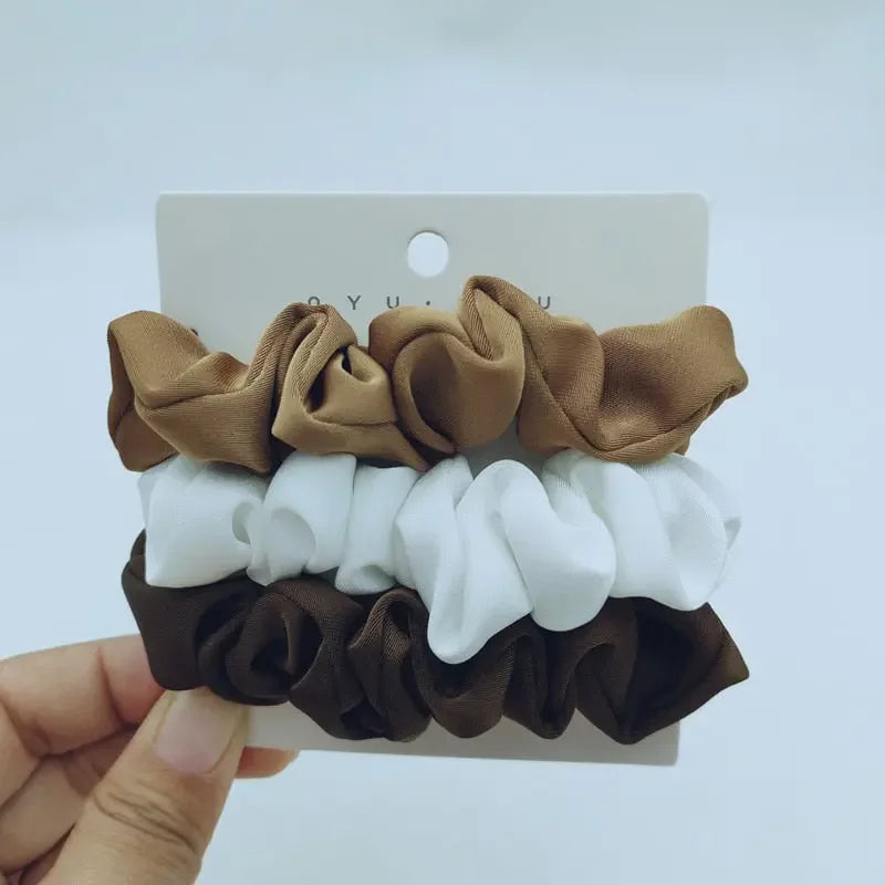 Satin Hair Scrunchies 3Pcs/Set