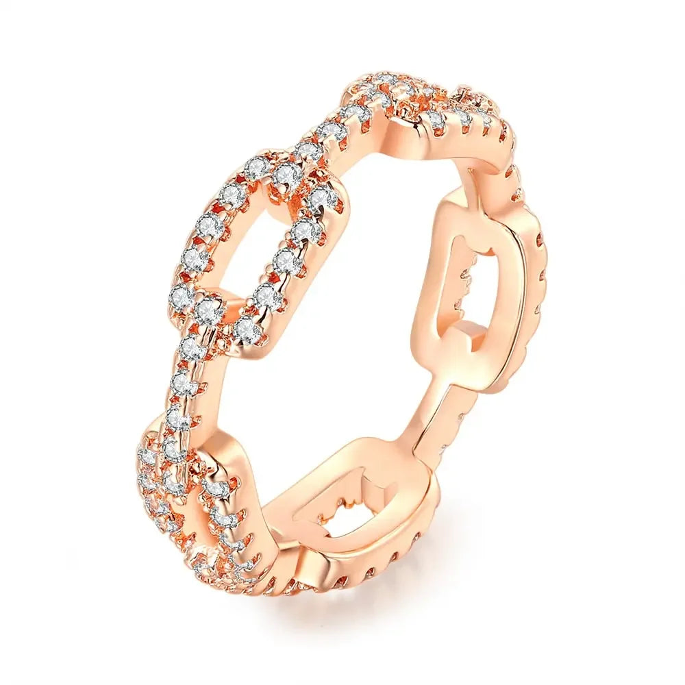 Dazzling Link Chain Ring