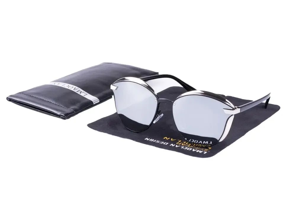 Women Polarized Metal Frame Sunglasses Sunshade Luxury Cat Eye Ladies Vintage Female Sun Glasses Oculos Gafas