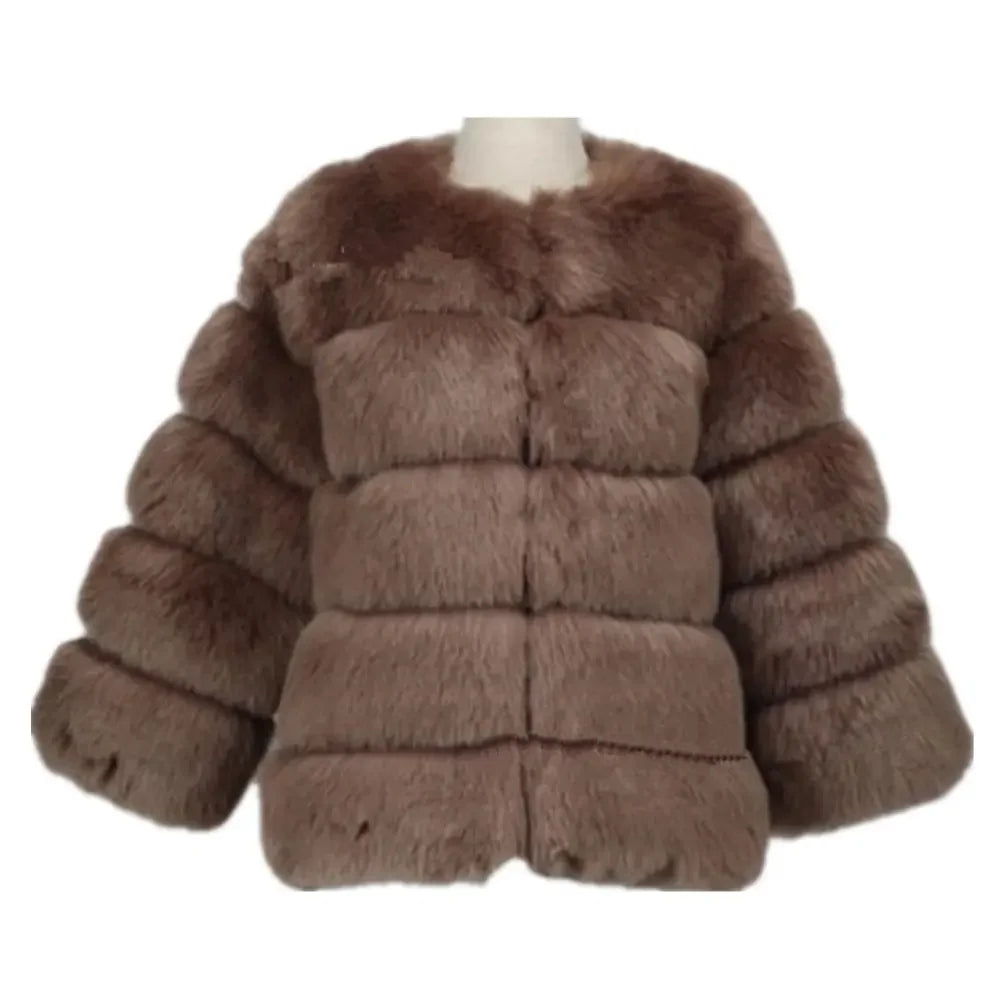 Long Sleeves Short Faux Fur Coat