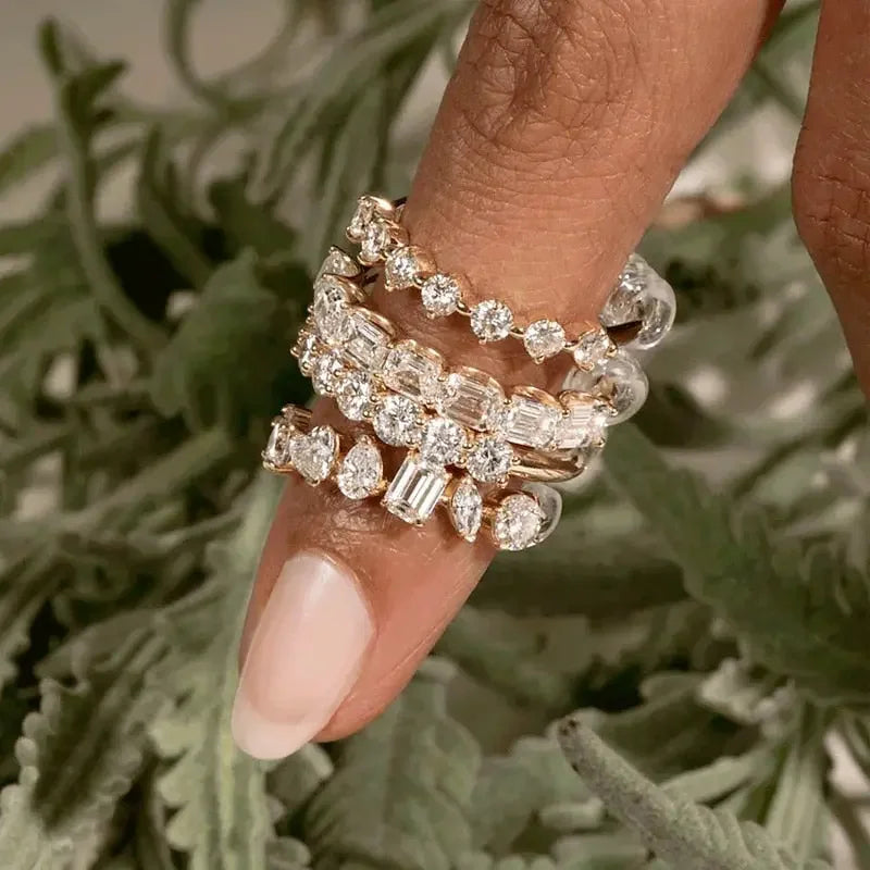 Happy Hour Crystal Stacking Rings