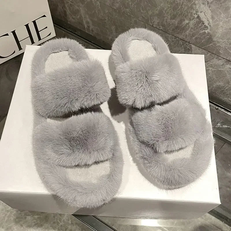 Fluffy Platform Slippers