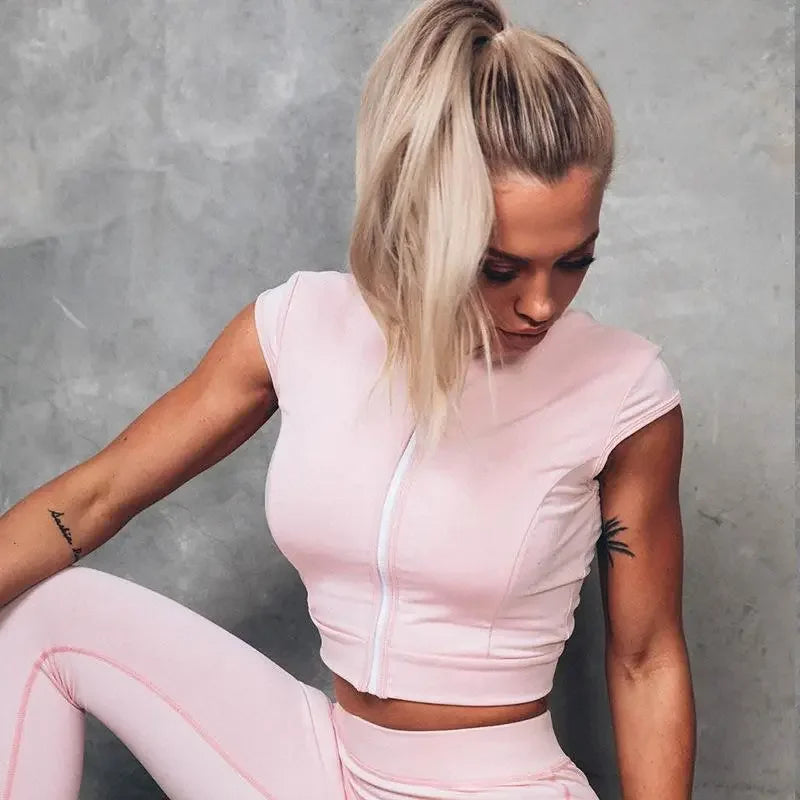 Yoga Top with Zipper Front - LUXLIFE BRANDS