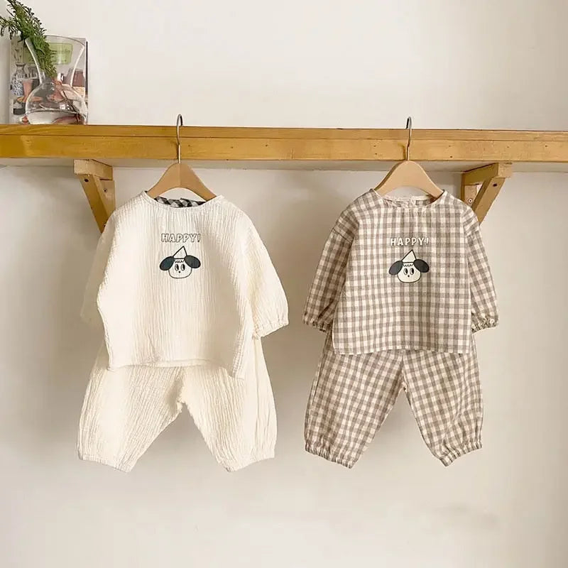 LUXBaby Cartoon Casual Tops + Pants 2pc Set