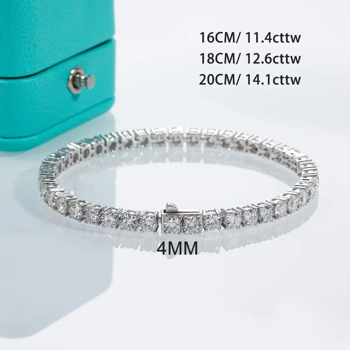 Luxurious 6.5mm 24-29cttw D Color Moissanite Diamond Tennis Bracelet 925 Sterling Silver