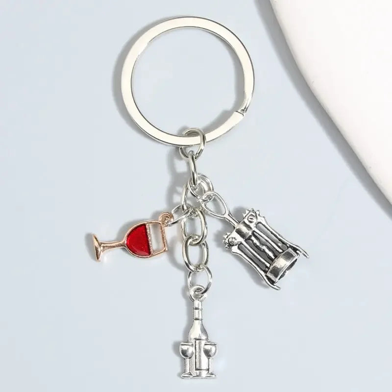 Cute Key Ring For The Red Wine Lover