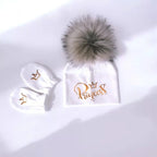 newborn baby photography props cotton beanie with detachable pompom hat beanie bonnet with gloves foot covers princess prince