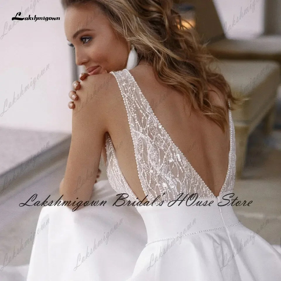 Satin Boho Wedding Dress