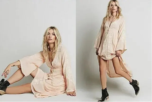 Vintage Floral Cotton Boho Dress - LUXLIFE BRANDS