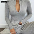 Winter Zipper Bodysuit Loungewear - LUXLIFE BRANDS