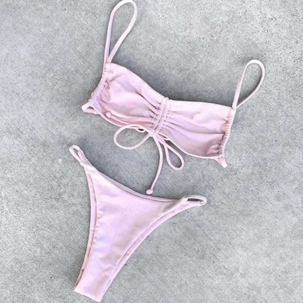 Pretty In Pink String Bikini - LUXLIFE BRANDS