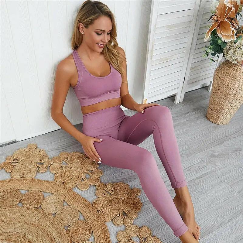 High Waist Yoga Fitness Set - LUXLIFE BRANDS