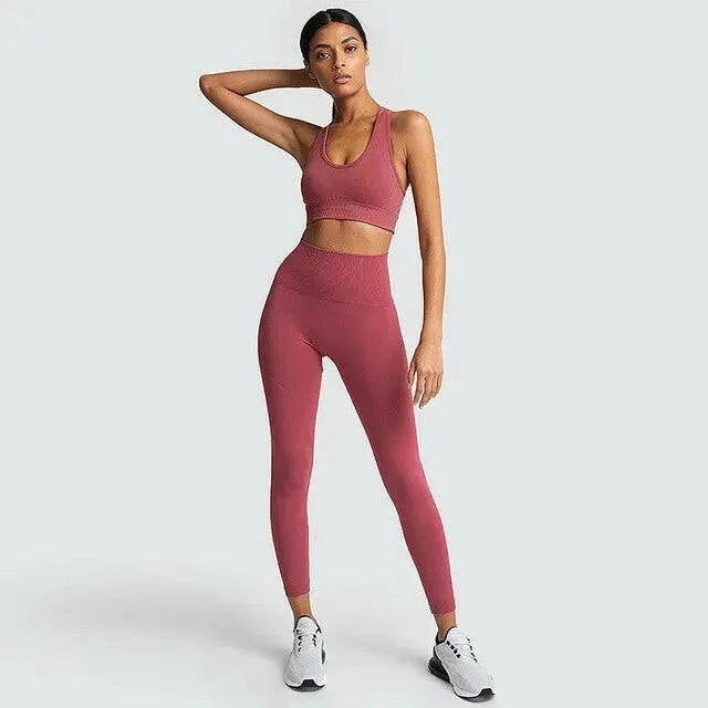 High Waist Yoga Fitness Set - LUXLIFE BRANDS