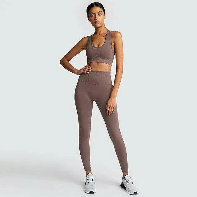 High Waist Yoga Fitness Set - LUXLIFE BRANDS