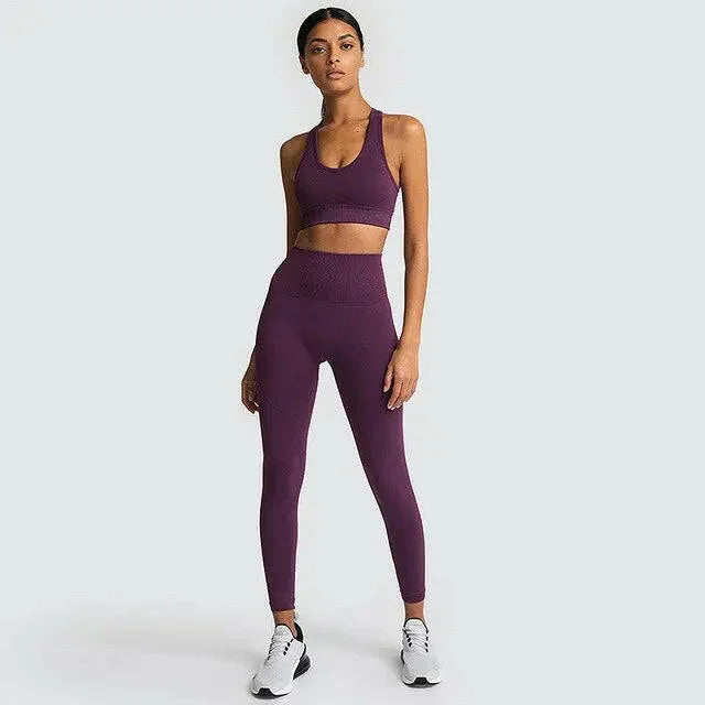 High Waist Yoga Fitness Set - LUXLIFE BRANDS