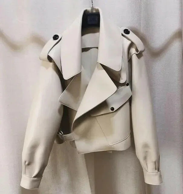 Chic Faux Leather Jacket Autumn Streetwear - LUXLIFE BRANDS