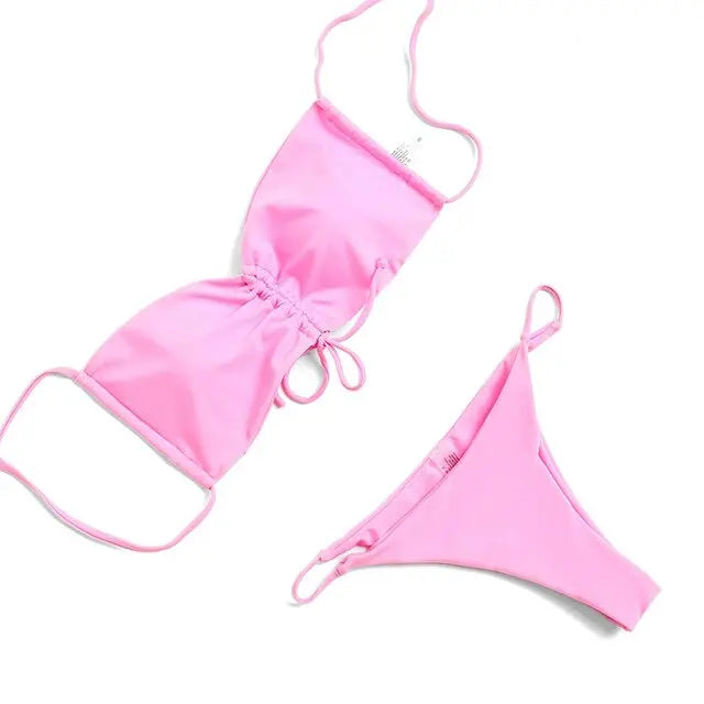 Pretty In Pink String Bikini - LUXLIFE BRANDS