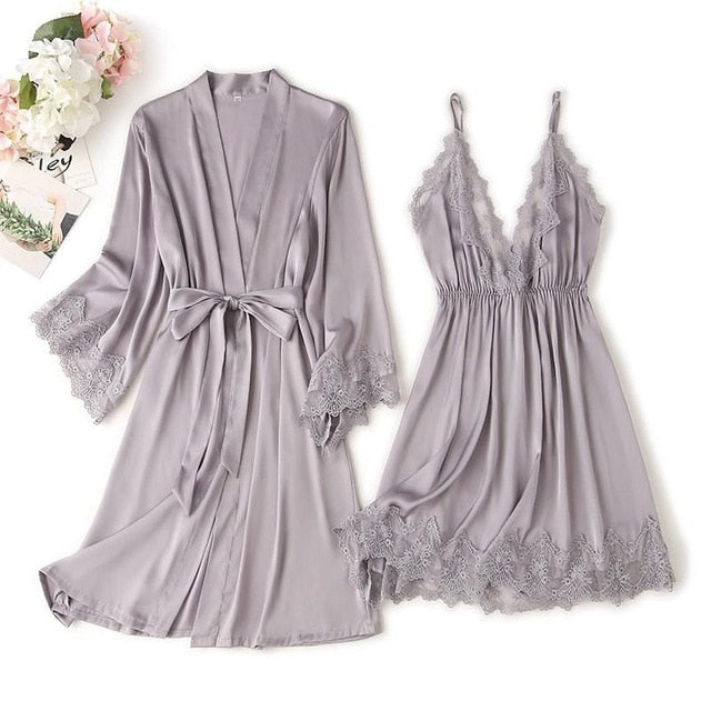 Matching Nightgown & Robe Set - LUXLIFE BRANDS