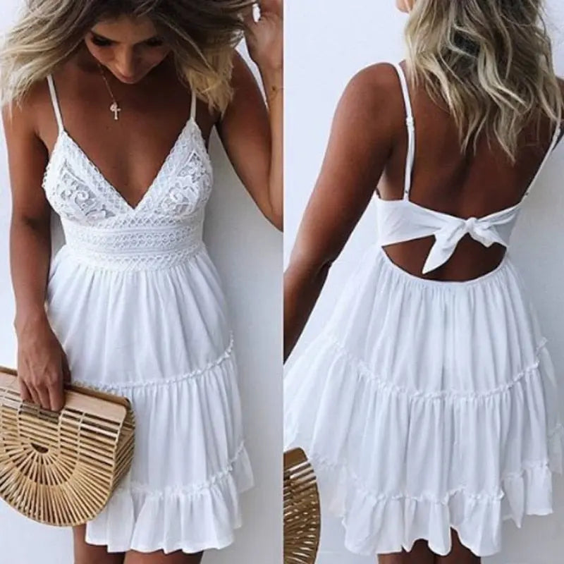 Perfection Mini Ruffle Beach Dress - LUXLIFE BRANDS