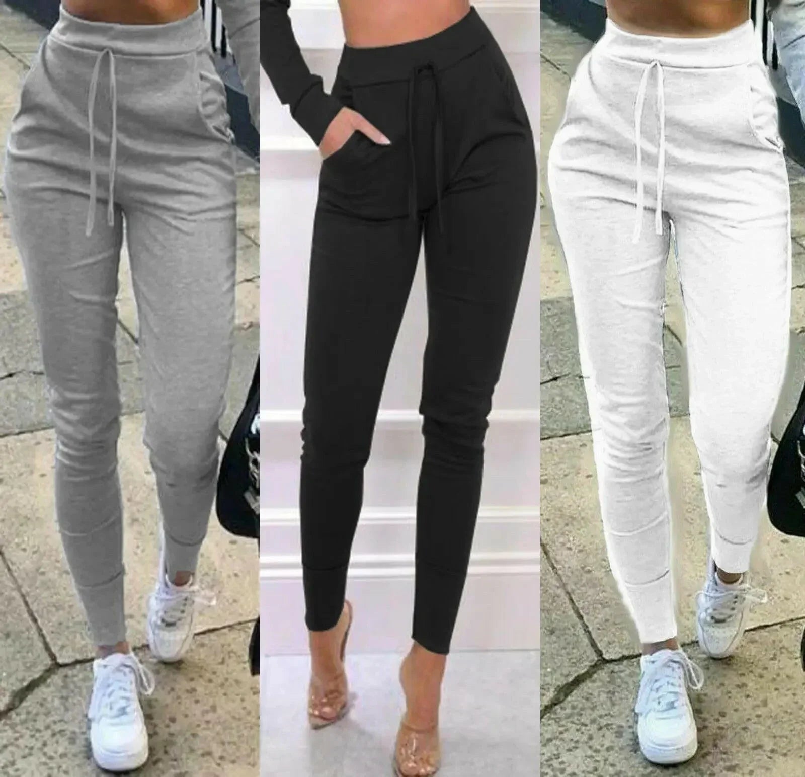 High Waist Lace-up Joggers Sweatpants Streetwear - LUXLIFE BRANDS