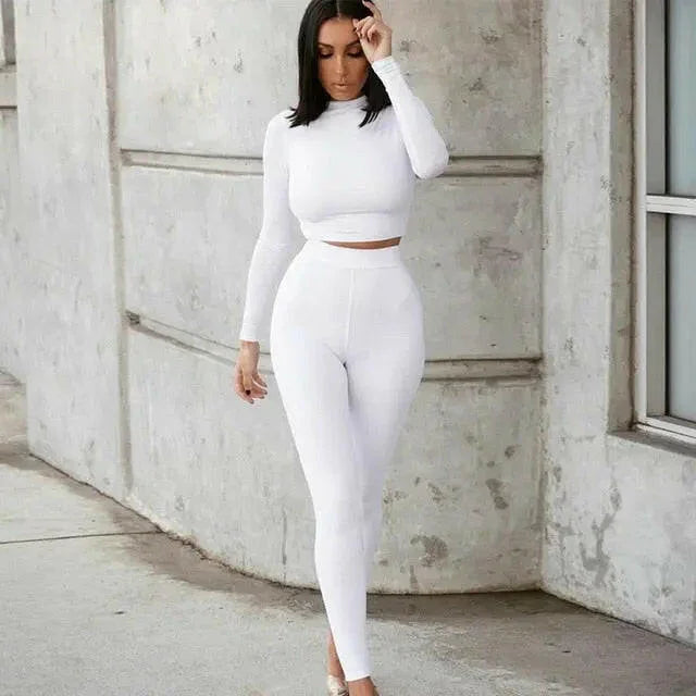 Long Sleeve Top + High Waist Leggings Set - LUXLIFE BRANDS
