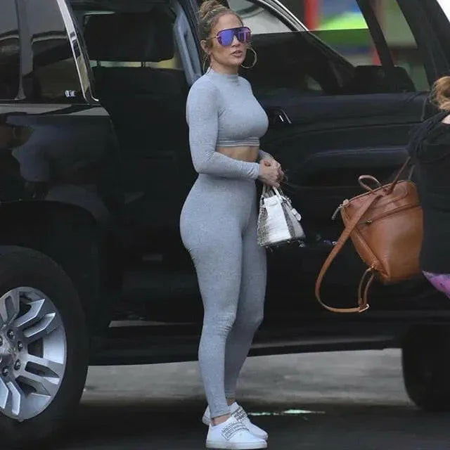 Long Sleeve Top + High Waist Leggings Set - LUXLIFE BRANDS