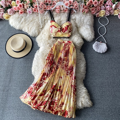 Chic Floral Bohemian Skirt Set