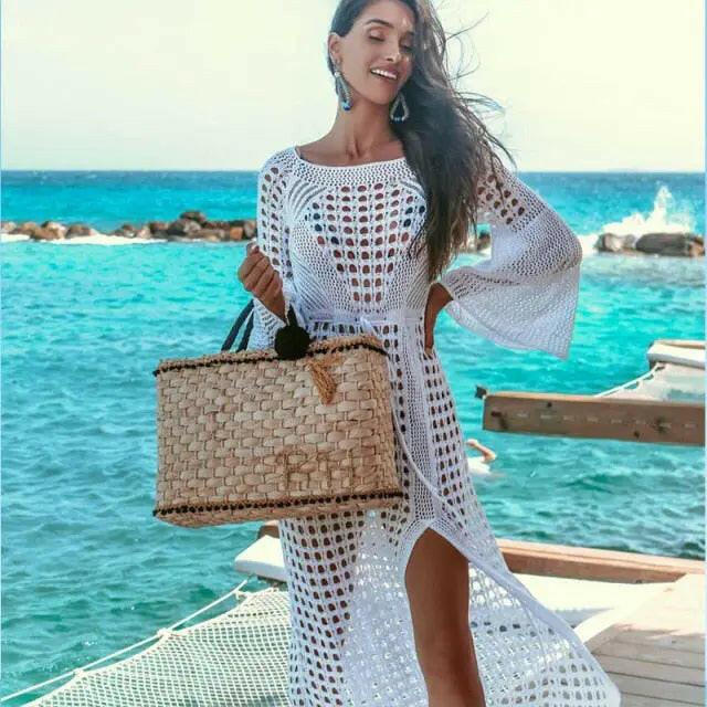 Crochet Knitted Beach Dress - LUXLIFE BRANDS