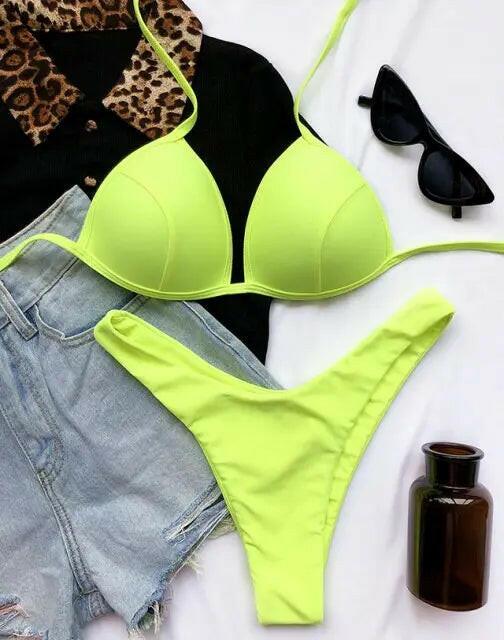 Liberated Lined Halter Bikini - LUXLIFE BRANDS