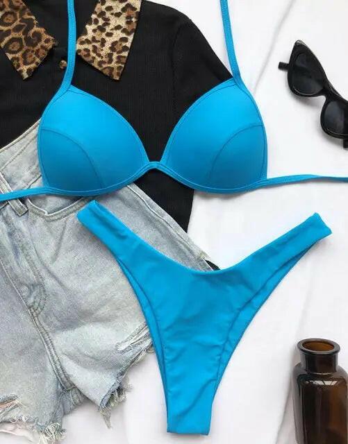 Liberated Lined Halter Bikini - LUXLIFE BRANDS