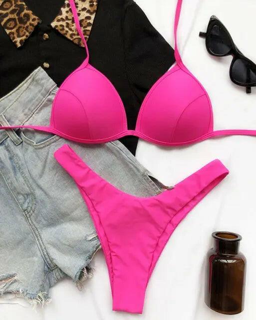 Liberated Lined Halter Bikini - LUXLIFE BRANDS