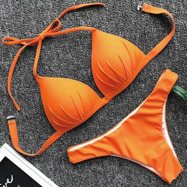 Liberated Lined Halter Bikini - LUXLIFE BRANDS