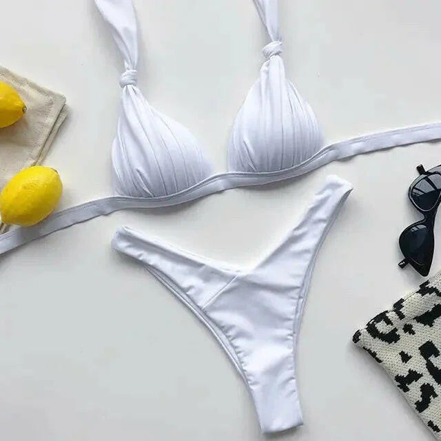 Liberated Lined Halter Bikini - LUXLIFE BRANDS