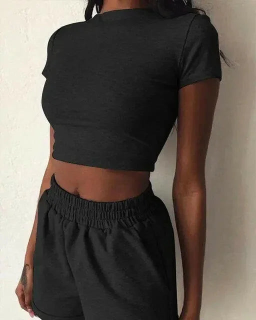 Lounge Crop Top + Shorts - LUXLIFE BRANDS