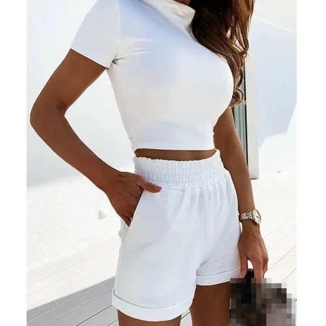 Lounge Crop Top + Shorts - LUXLIFE BRANDS